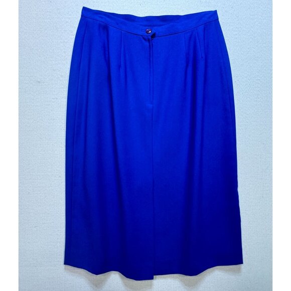 Vintage Womens Formal Straight Pencil Skirt Size 12 Blue Officewear Preppy - Picture 7 of 8
